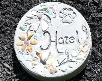 Personalized Pet Memorial Stone: Engraved Concrete Garden Marker