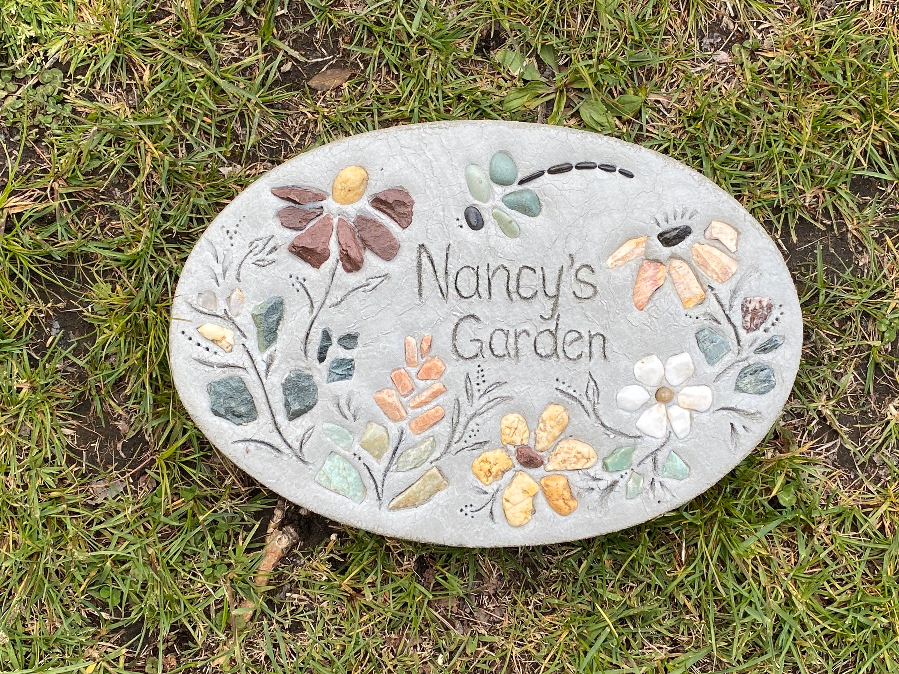 15 Oval Stepping Stone Floral Mosaic All-natural - Etsy Denmark