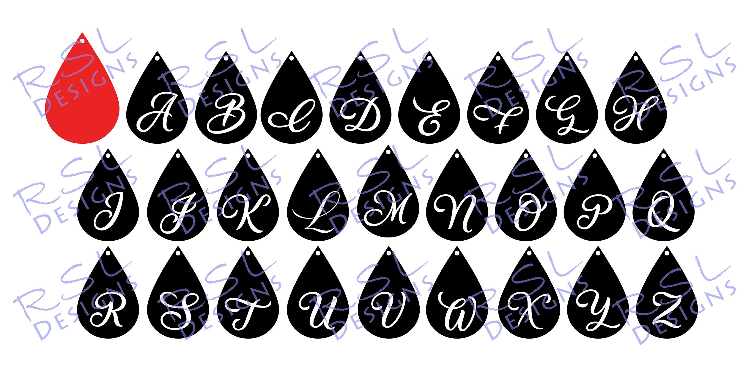 Monogram Earring Template SVG Layered Cut Files Etsy