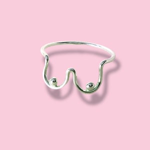 Boob Ring Recycled Sterling Silver Feminist Collection