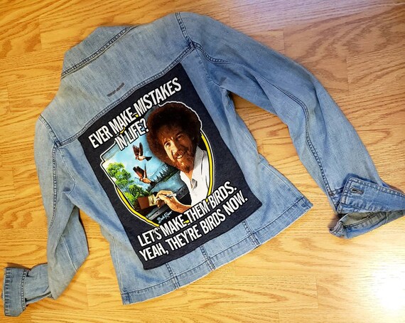 Bob Ross Upcycled Denim Jacket 