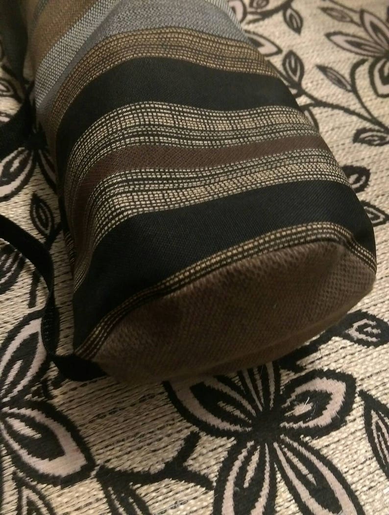 Gorgeous upcycled yoga mat bag boho chic hippie crossbody drawstring repurposed yoga sling bag machine washable vegan FREE SHIPPING