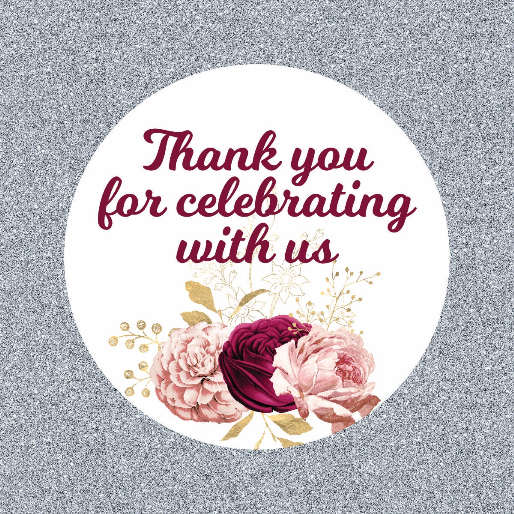 thank you for celebrating with us stickers