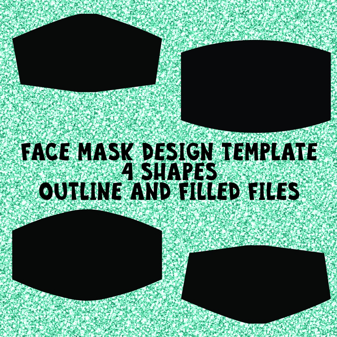 Face Mask Blank Template for Sublimation Design Outline Guideline 4 ...