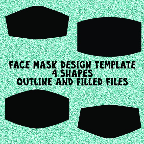 Download Face Mask Blank Template For Sublimation Design Outline Etsy