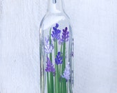 Hand painted Purple Lavender Olive Oil, Dish Soap Bottle Dispenser for your kitchen