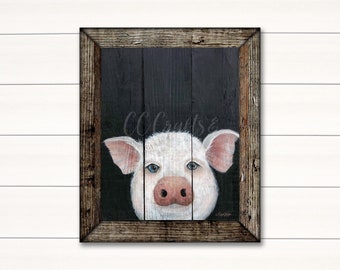 Pig Wall Art Etsy