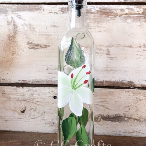 Hand Painted Wildflower Olive Oil Dish Soap Bottle Dispenser Etsy