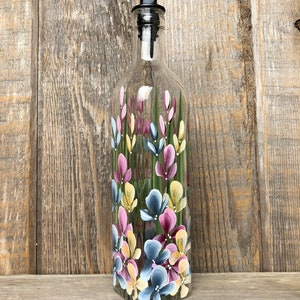Hand painted Wildflower Olive Oil, Dish Soap Bottle Dispenser for your kitchen image 3