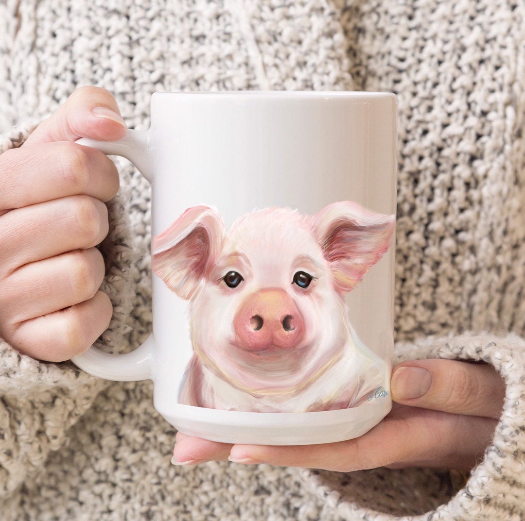 Cute Glass Pig Cup / Cute Coffee Cup / Clear Coffee Mug / Cute Mugs / Pig  Mug