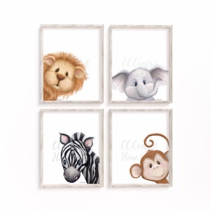 Safari Animal Nursery Art Prints, Choose your Favourites