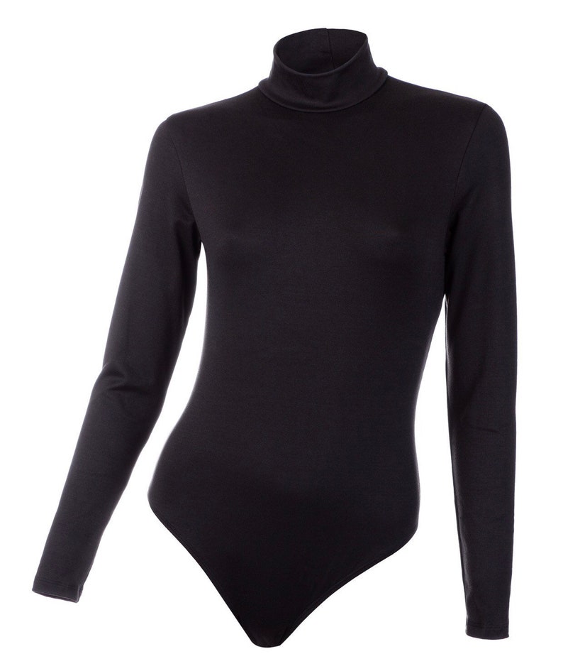 black mock neck bodysuit