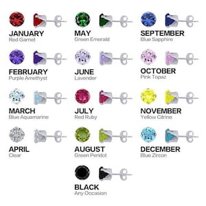 Authentic 1ct 925 Sterling Silver Pure and Solid Birthstone Round CZ Stud Earrings with Butterfly Backer
