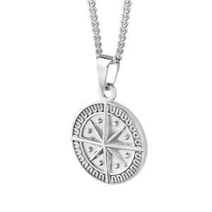 Men&#39;s Silver Compass North Star Pendant & Stainless Steel Chain, Vintage Compass Necklace Set, Mens, Boyfriend, Gift For Him