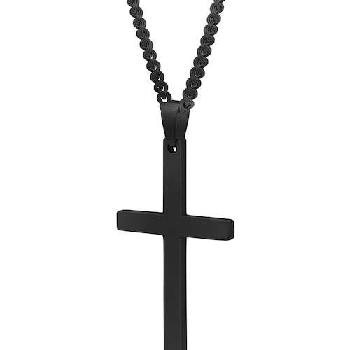 Mens Cross Necklace 18k Gold Stainless Steel Silver Cross Etsy UK