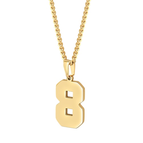 Number Pendant & Chain Gold Necklace Set Baseball and Sports Etsy