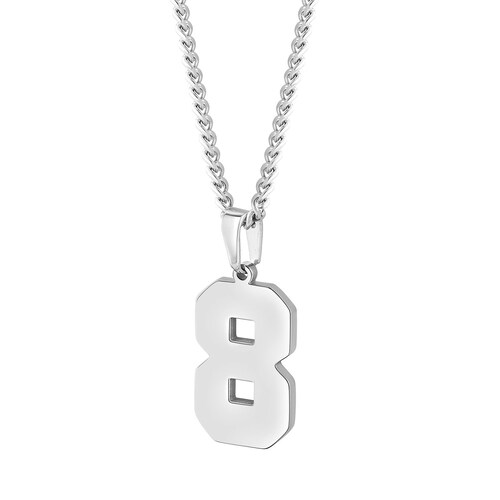 Number Necklace Silver Number Pendant 