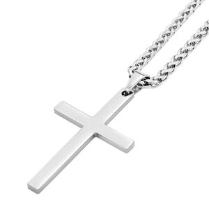 Cross Necklace for Men Women Him Her Personalized Silver Stainless ...