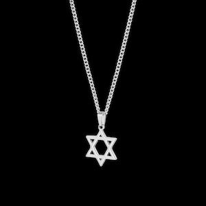 Star of David Pendant & Necklace Set - Silver, Stainless Steel - Men&#39;s, Women&#39;s
