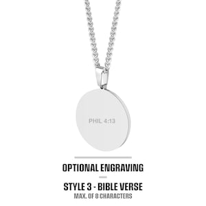 St Michael Silver Pendant & Necklace Chain Set, Round Medal Saint Michael Archangel Pendant w/ Stainless Steel Chain Necklace, 3 Sizes bild 10