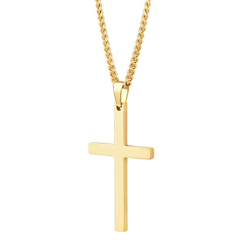 Men's 14K Gold Cross Necklace \u0026 Pendant 