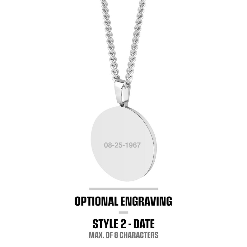 St Michael Silver Pendant & Necklace Chain Set, Round Medal Saint Michael Archangel Pendant w/ Stainless Steel Chain Necklace, 3 Sizes bild 9