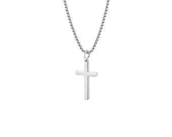 Small Cross Necklace for Men, Women - 3 Sizes - Small Silver Cross Pendants - Tiny Silver Stainless Steel Cross & Chain Set - Waterproof