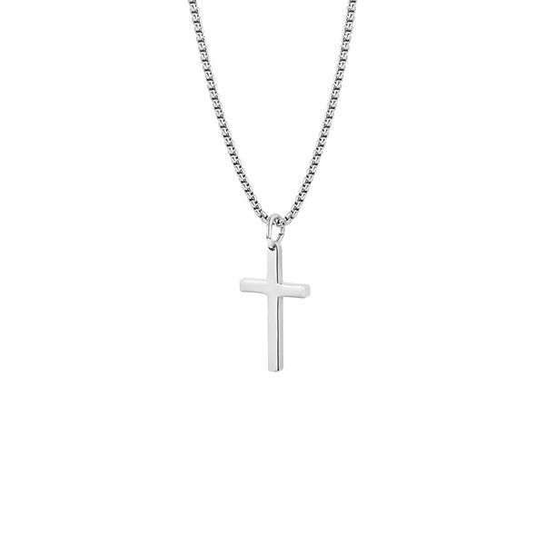 Small Cross Necklace for Men, Women - 3 Sizes - Small Silver Cross Pendants - Tiny Silver Stainless Steel Cross & Chain Set - Waterproof