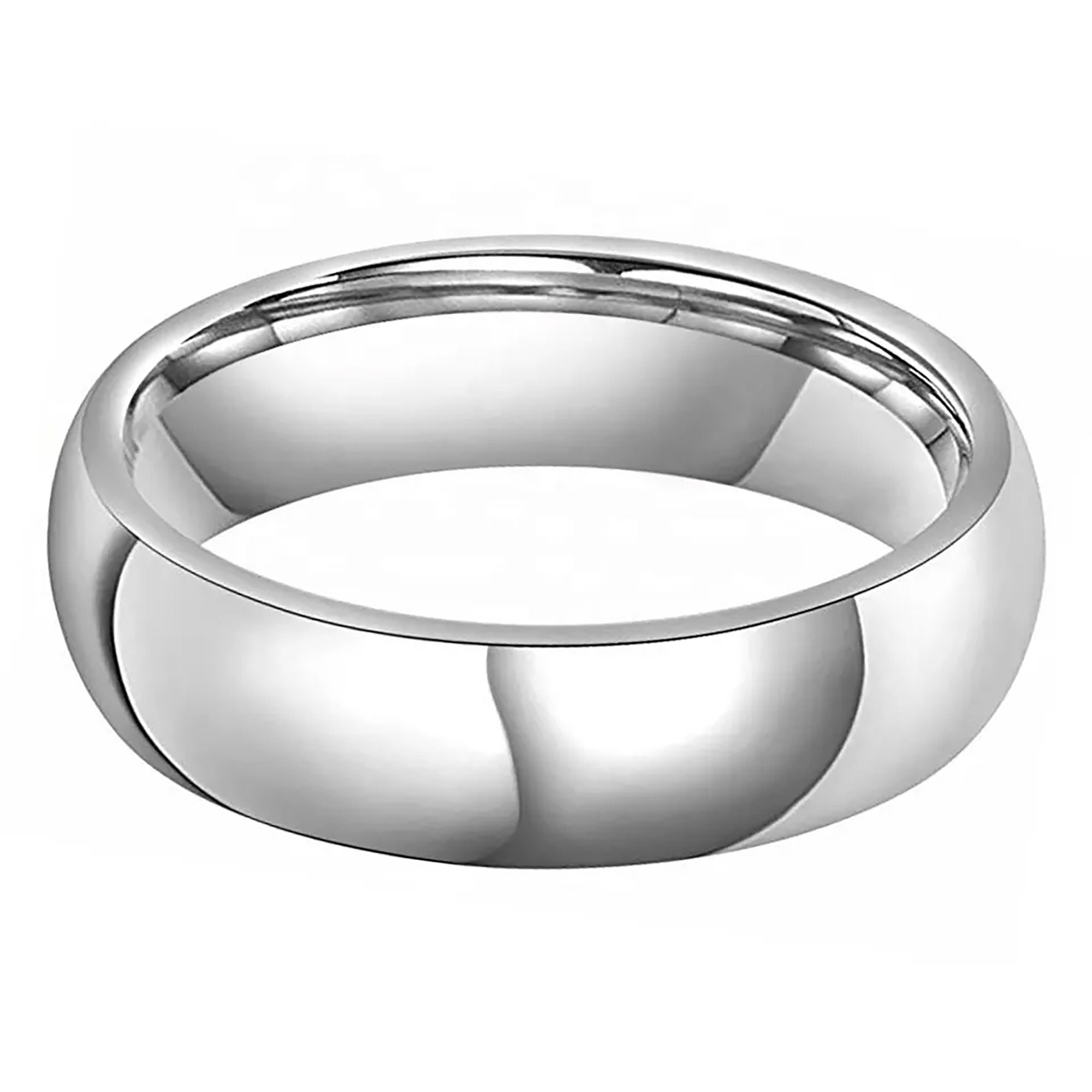 Stainless Steel Wedding Ring Silver Wedding Band Men's Etsy