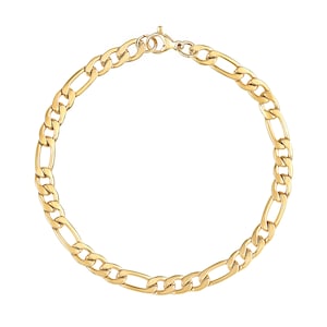 Waterproof Bracelet & Anklet  - Men's Women's Figaro Chain Bracelet - 14K Gold Anklet - Unisex Stainless Steel Jewelry - Gift for Her, Him