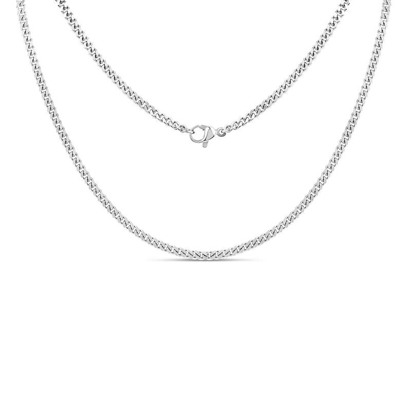 St Michael Silver Pendant & Necklace Chain Set, Round Medal Saint Michael Archangel Pendant w/ Stainless Steel Chain Necklace, 3 Sizes bild 3