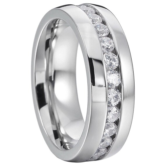 Bague D'éternité Pour Hommes - Acier Inoxydable - Coupe Confortable - Taille 6 à 12