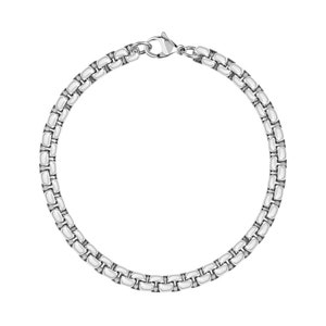 Waterproof Anklet & Bracelet - Men&#39;s Women&#39;s Round Box Chain Bracelet - Silver Anklet - Unisex Stainless Steel Jewelry - Gift for Her, Him