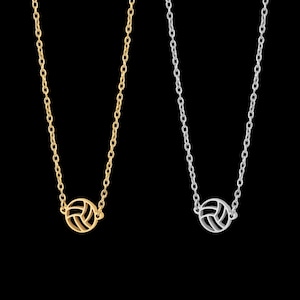 Small Dainty Volleyball Necklace - Gifts for Volleyball Teams, Coaches, Moms - Dainty Volleyball Jewelry - Rose, Gold, Silver