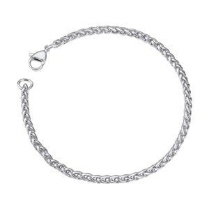 May include: A silver chain bracelet with a lobster clasp.