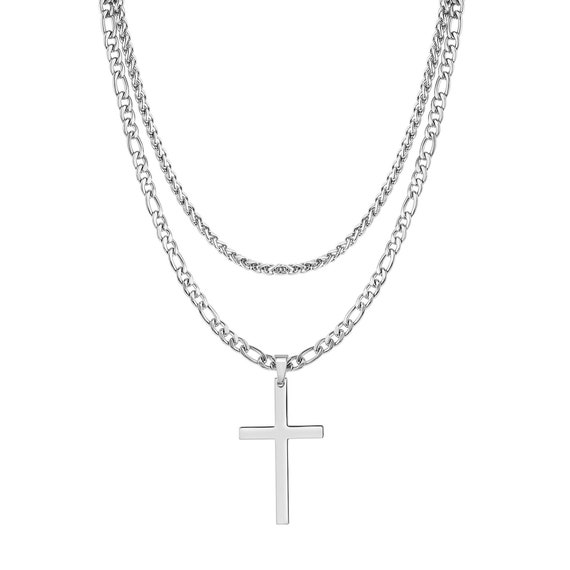 Silver Figaro Chain \u0026 Stainless Steel 