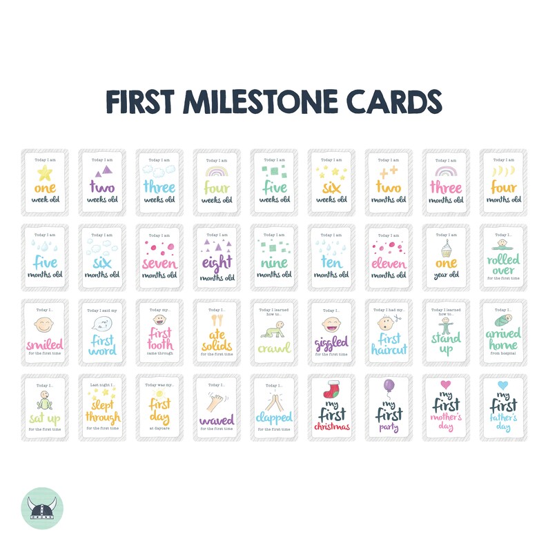 Baby Milestone Cards set of 36 cards Baby Milestones Baby Etsy