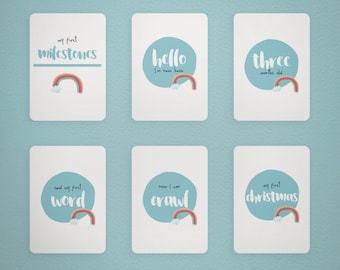 Rainbow Baby Milestone Cards (set of 36 cards) Baby Milestones Baby Photo Cards