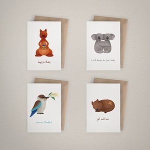 Australian Animals Greeting Cards (set of 4 cards) – Australiana