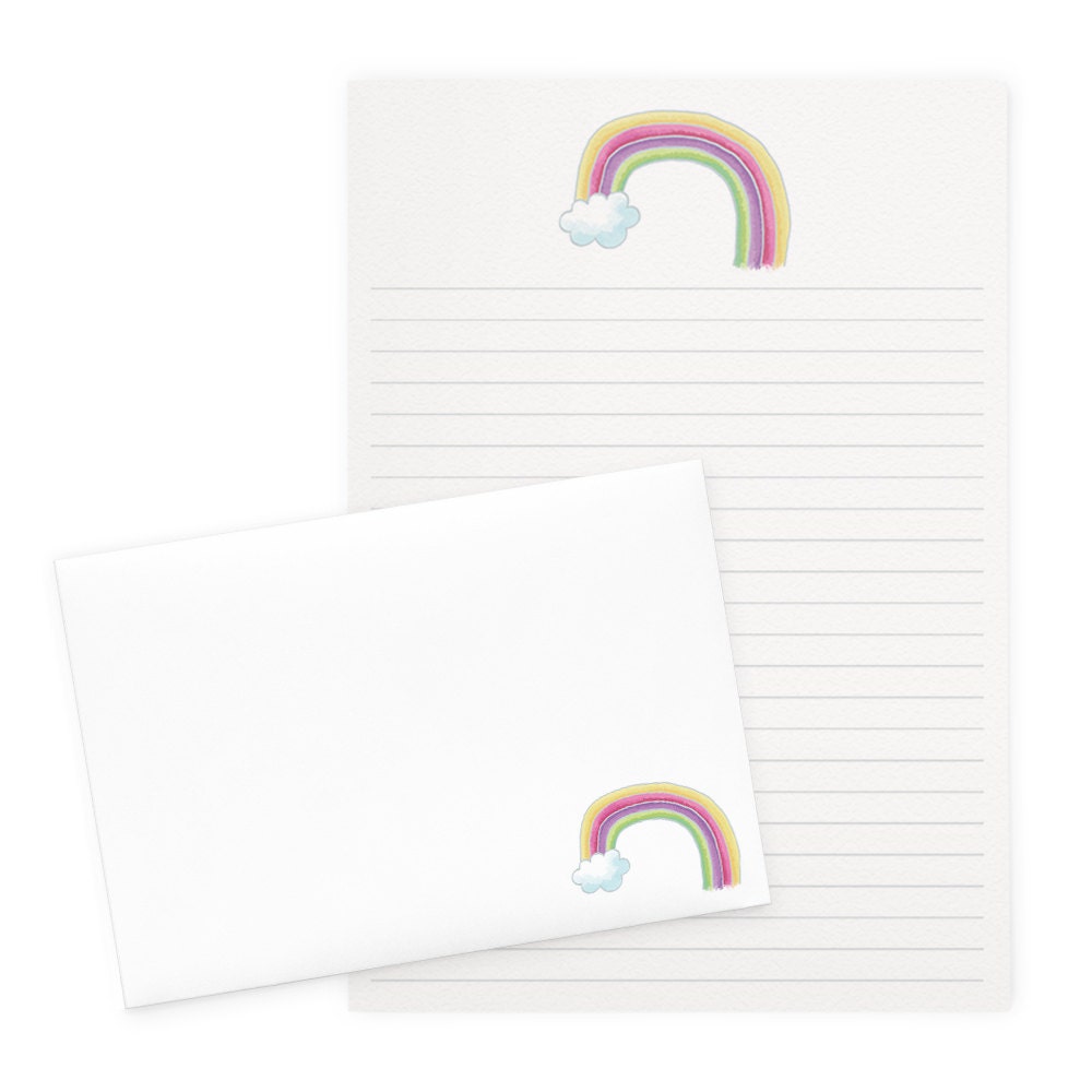 Little Rainbow Letter Writing Set Etsy