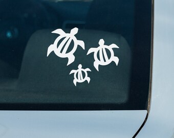 Turtle Decals Honu Decal Hawaiian Stickers Hawaii Car Decals Turtle Family Car Window Decal Honu Car Stickers Sea Turtle Decal Aloha Sticker