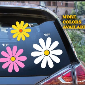 Large Daisy Decals 12" to 2" Car Stickers Flower Decals Party Decorations Flower Sticker Car Decals Daisy Stickers Hippie Decal Large Flower