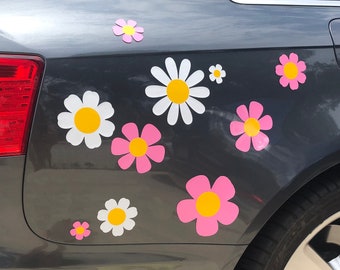 Flower Magnet Set of 7 Hippie Flower Car Magnets Removable stickers Fridge magnet Mailbox Magnet Daisy Flower stickers Cute car accessories