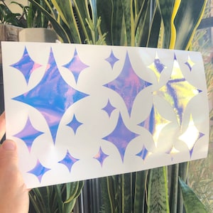Sparkle Decal Set of 19/ Holographic Decal, Car Decals, Sparkle Car Stickers, Sparkle Sticker, Sticker Sheet, Holographic Car Stickers