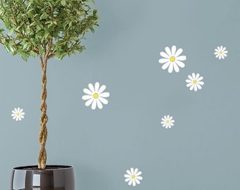 Daisy Wall Decal Set of 14 Removable Decals Daisy Decal Flower Stickers Removable Hippie Flower Decal Flower Wall Art 90s Theme Party Decor