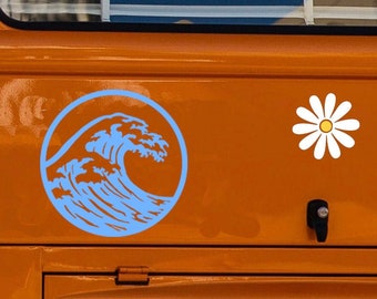 Ocean Wave Decal, Wave Car Decal, Surf stickers, Ocean Wave Car Sticker, Surfer Laptop sticker, Vinyl Decals for Cars, Waterproof Stickers