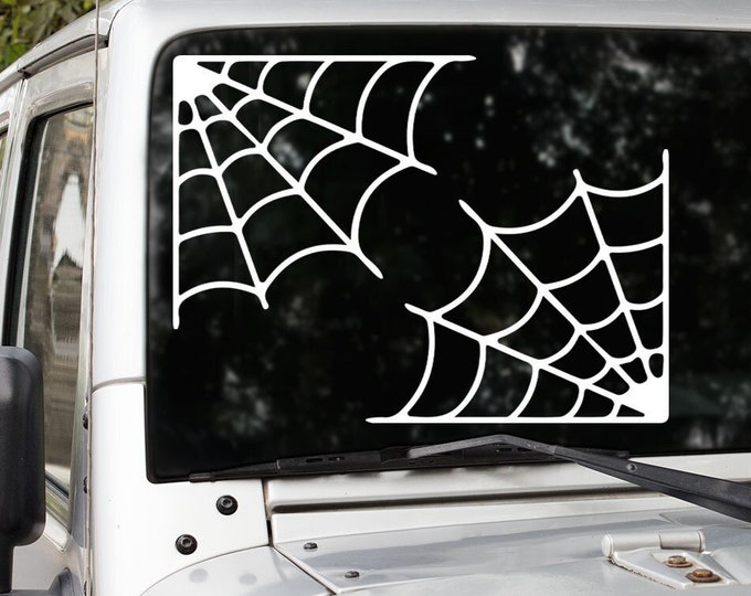 Spider Web Car Decal, Car Window Decal, Vinyl Decal Sticker, Rear ...
