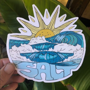 Curly Wave Surf Vinyl Decal Sticker - Glossy Finish For Car, Van, Laptop, Window By Pixel Lab Designs