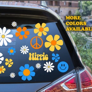 Daisy Decal Set of 18, Hippie Flower Decals Car Decals Flower Stickers ...