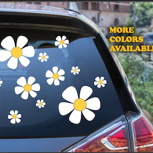 Flower Decal Set of 14 / Flower Car Stickers, Hippie flower Stickers, Party Decorations, Flower Stickers, Flower Sticker pack Laptop Sticker